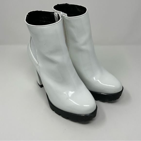 Allegra K Round Toe Chunky Heels Platform Ankle Boots Size 7.5 - Picture 3 of 11